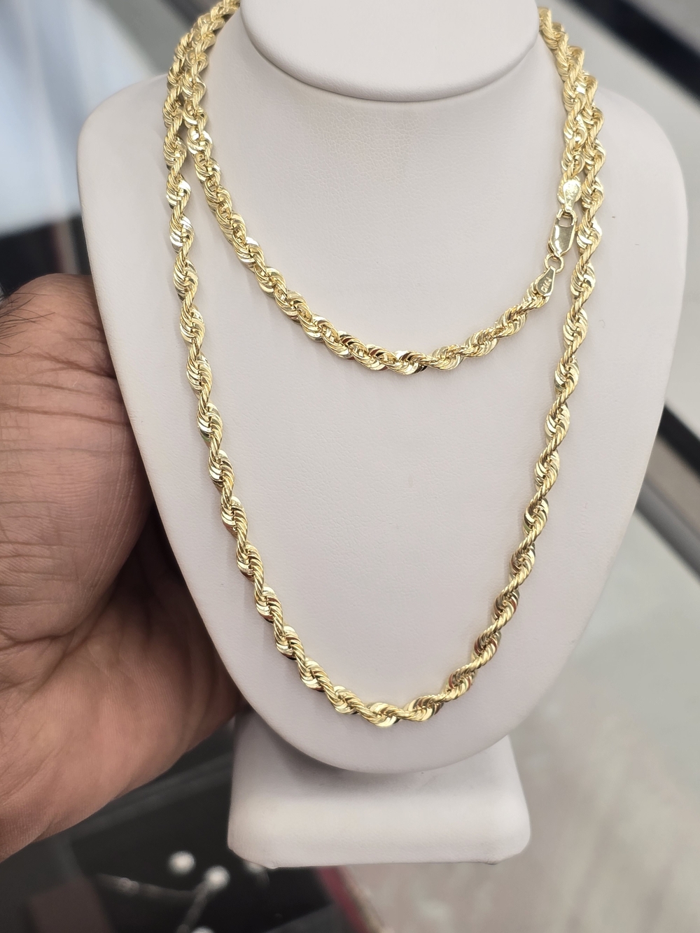 10k Real Gold Rope Chain 4mm 24 Inches - Picture 2 of 10